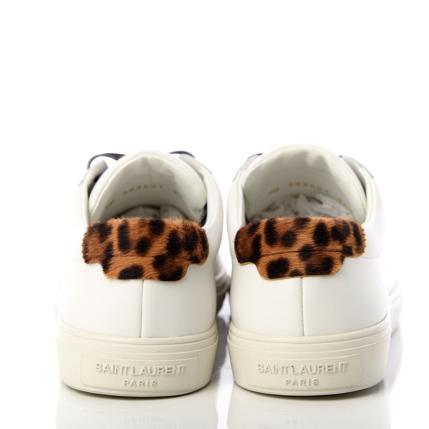 Calfskin Leopard Print Andy Low Top Sneakers 36.5 White