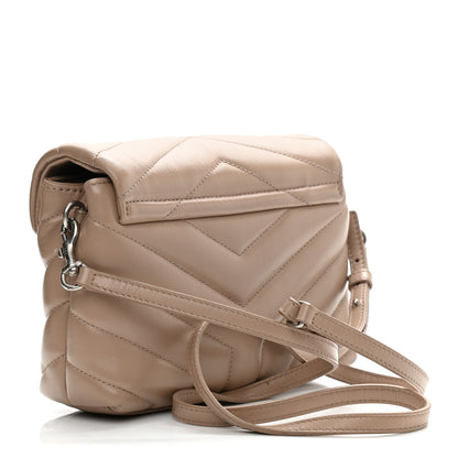 Saint Laurent Calfskin Y Quilted Monogram Toy Loulou Crossbody Bag Latte 3 of 11
