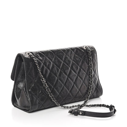 Chanel Crumpled Grained Calfskin Jumbo CC Crave Flap Black 2 of 9