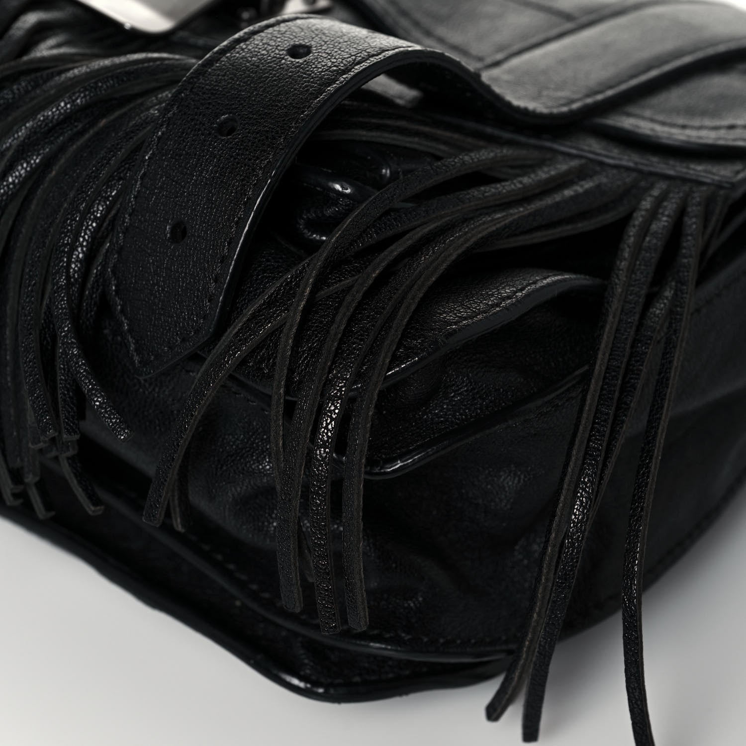 Proenza Schouler Lambskin Fringe PS1 Crossbody Pouch Black 10 of 14