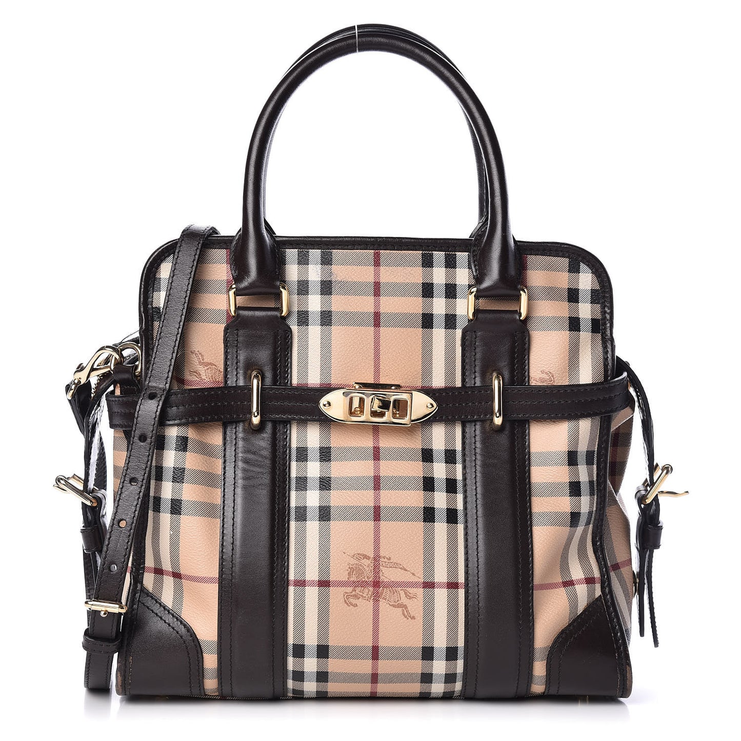 Haymarket Check Minford Portrait Tote Chocolate