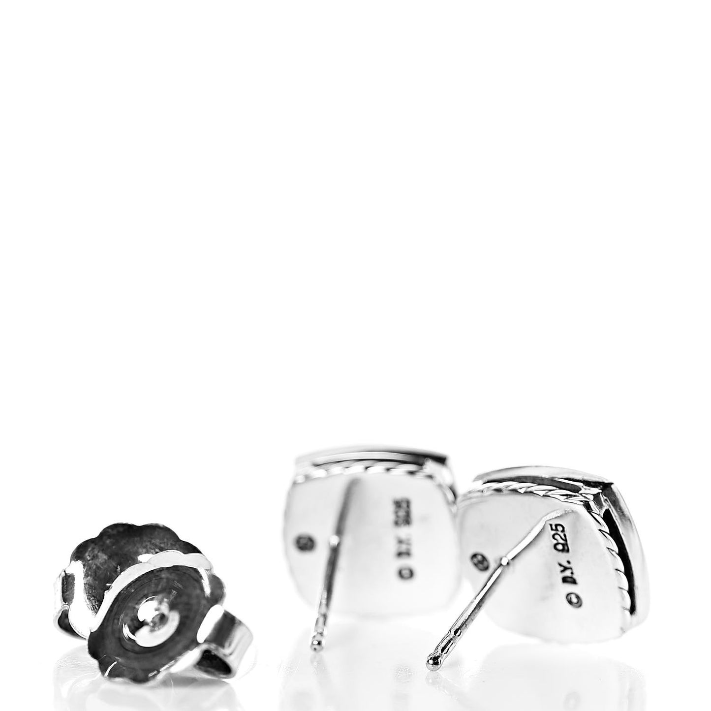 Sterling Silver Diamond 7mm Pave Albion Earrings