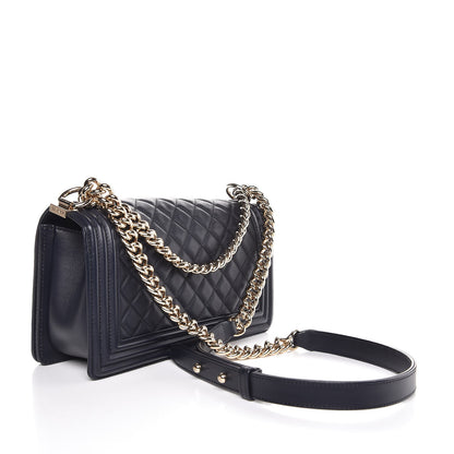 Chanel Calfskin Quilted Medium Boy Flap Navy 3 of 7