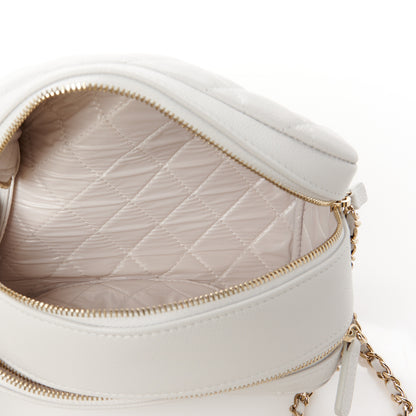 Chanel Caviar Quilted Toiletry Case With Chain Light Grey 5 of 12