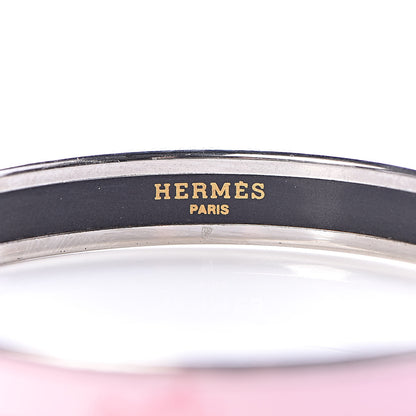 Hermes Enamel Printed Caleche Narrow Bracelet 65 Rose Dragee 4 of 6