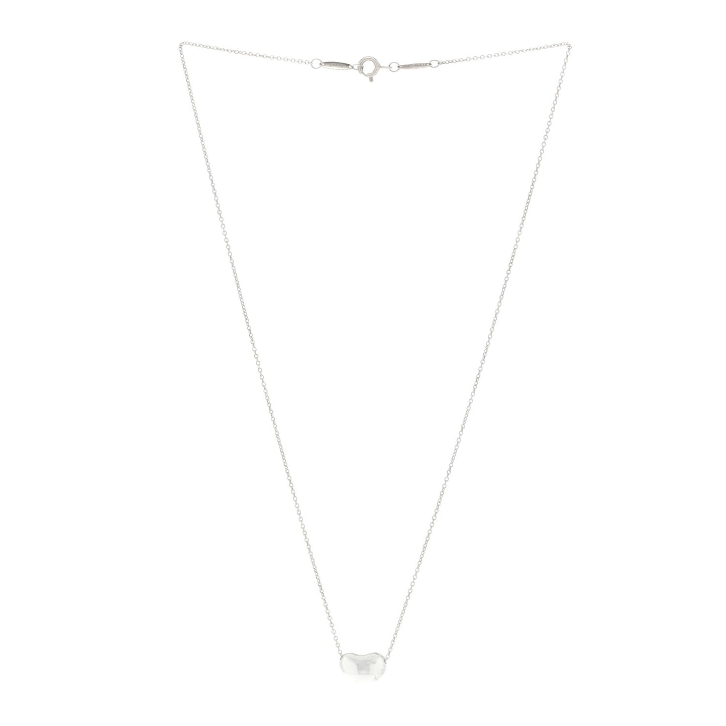 Sterling Silver 12mm Elsa Peretti Bean Pendant Necklace