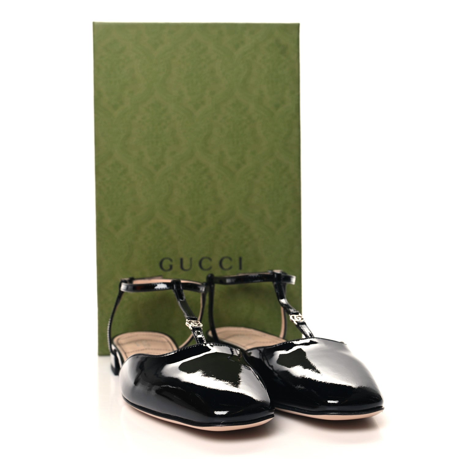 Gucci Vernice Crystal Double G Ballet Flat 40 Black 9 of 9