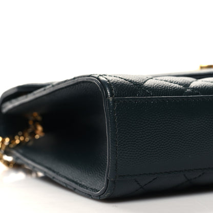 Saint Laurent Grain De Poudre Textured Mixed Matelasse Triquilt Medium Monogram Satchel Dark Smog 9 of 11