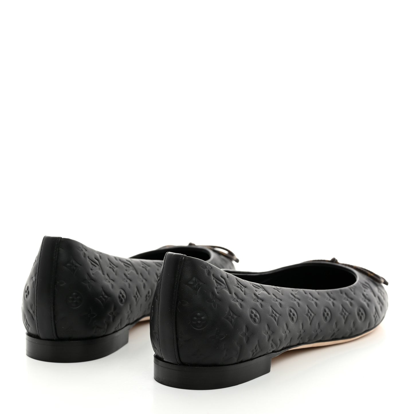 Nappa Monogram Embossed Ballet Flats 38 Black