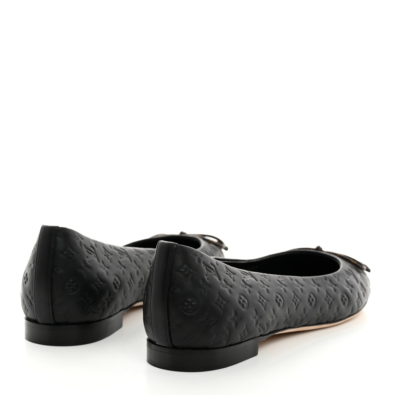Louis Vuitton Nappa Monogram Embossed Ballet Flats 38 Black 4 of 9