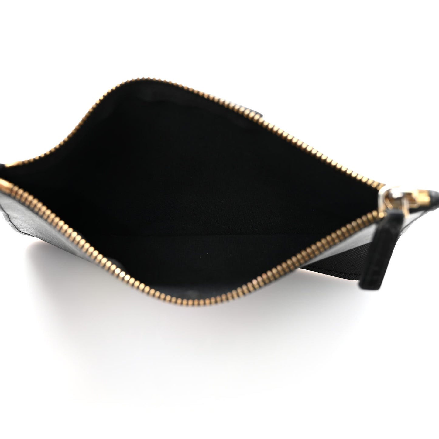 Textured Coated Canvas Rottweiler Print Small Cosmetic Pouch Black