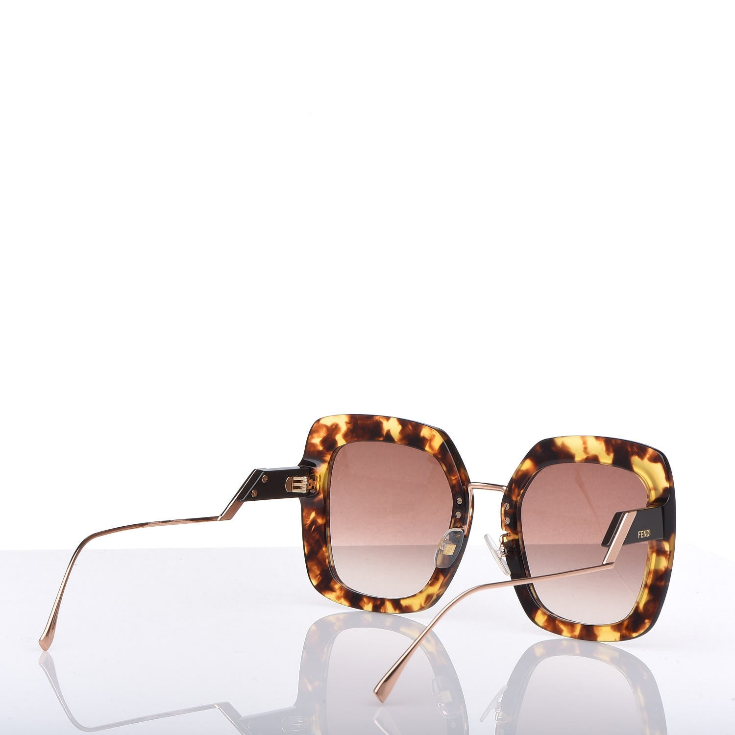 Fendi Oversized Squared Sunglasses FF 0317/S Tortoise 4 of 7