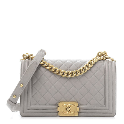 Chanel Caviar Quilted Medium Boy Flap Grey 1 of 10