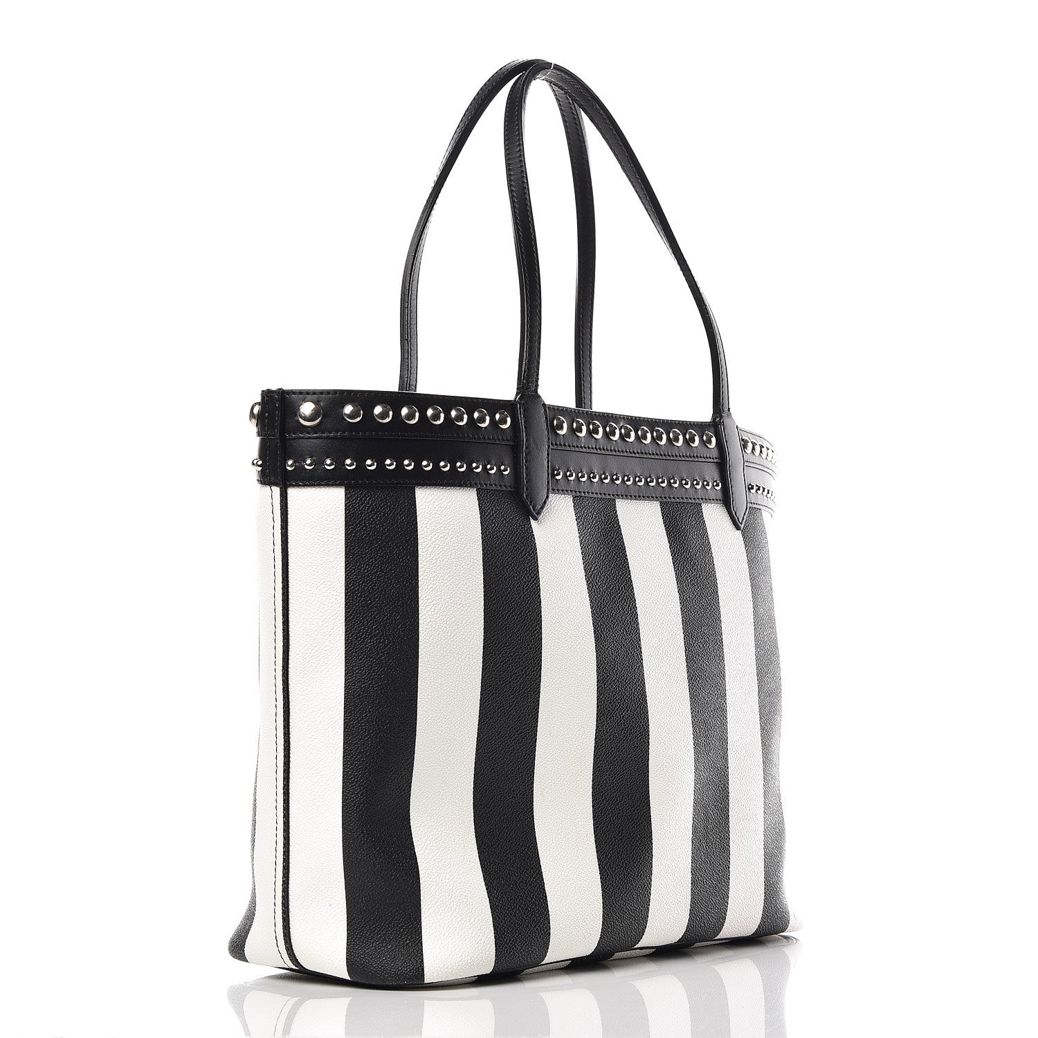 Givenchy Coated Canvas Striped Large Antigona Tote Black White 6 of 23