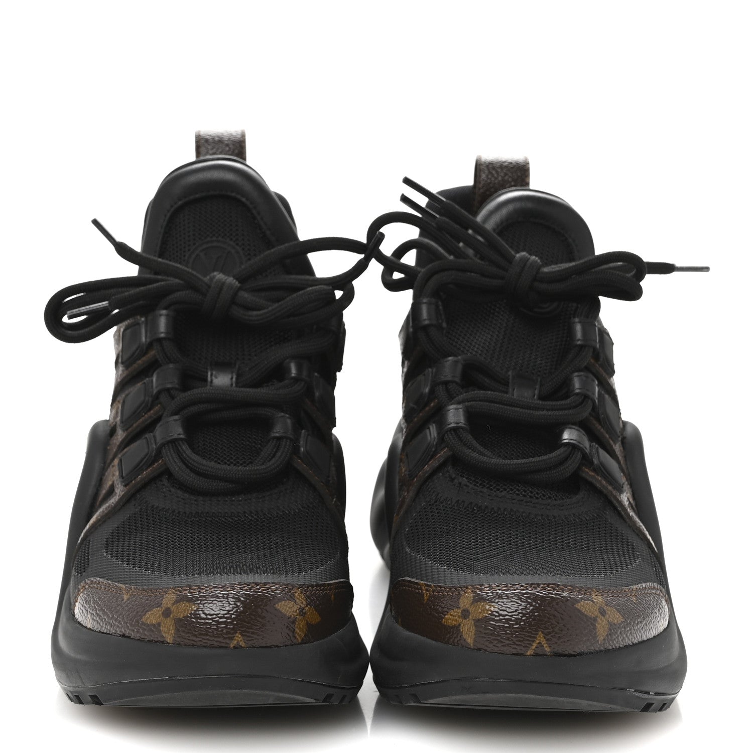 Louis Vuitton Calfskin Patent Monogram LV Archlight Sneakers 38 Black 3 of 10