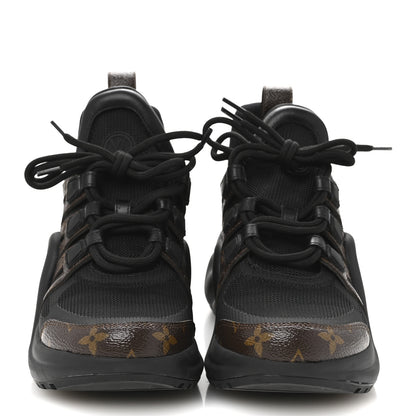 Louis Vuitton Calfskin Patent Monogram LV Archlight Sneakers 38 Black 3 of 10