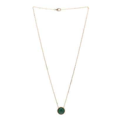 Van Cleef & Arpels 18K Yellow Gold Malachite Perlee Couleurs Pendant Necklace 3 of 5