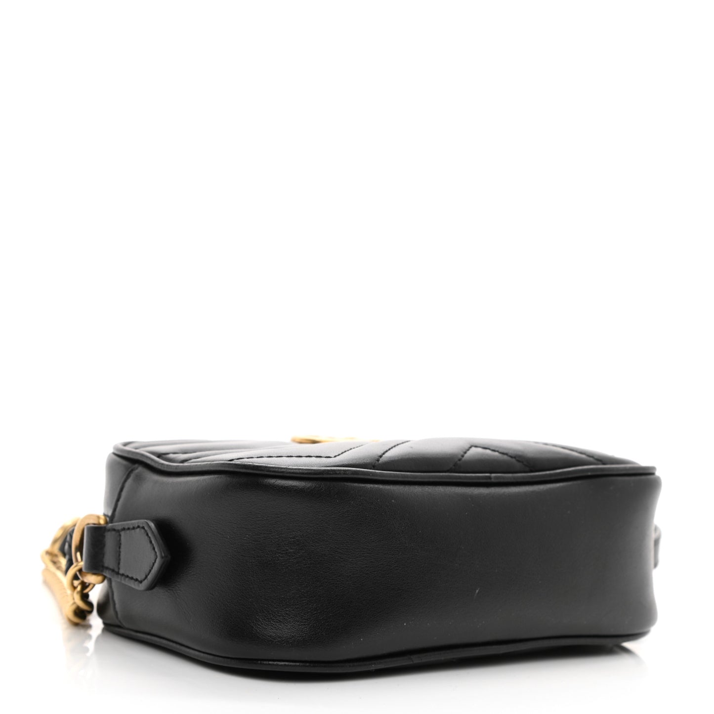 Calfskin Matelasse Mini GG Marmont Chain Shoulder Bag Black