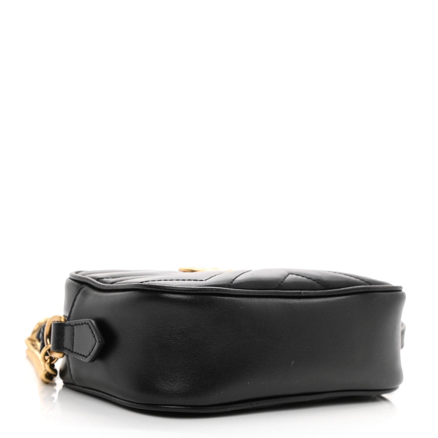 Gucci Calfskin Matelasse Mini GG Marmont Chain Shoulder Bag Black 7 of 17