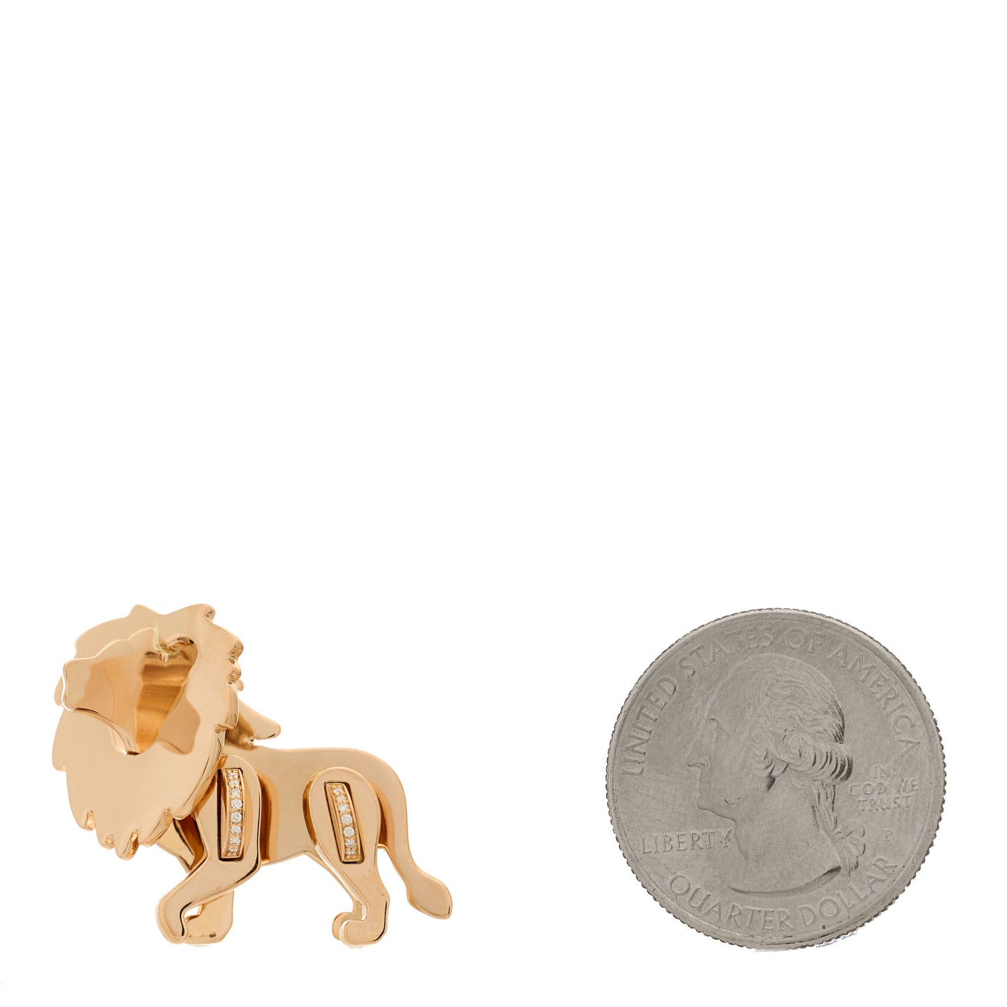 18K Rose Gold Diamond Save the Wild Lion Brooch