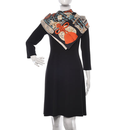 Hermes Silk Parures de Samouraïs Scarf 90 Ebene Bleu Orange 2 of 4