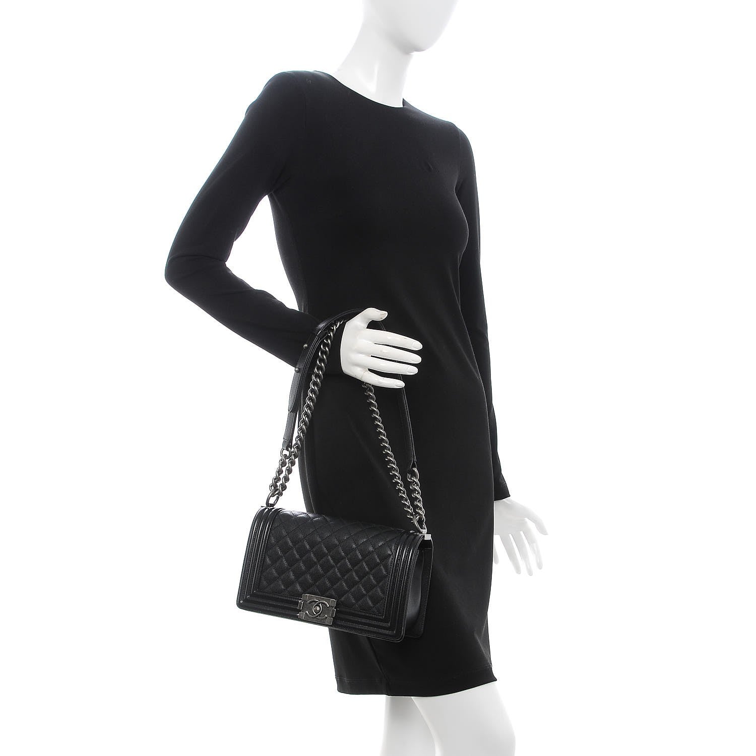 Chanel Caviar Quilted Medium Boy Flap Black 3 of 10