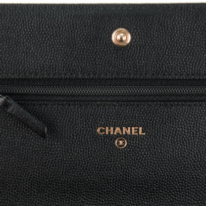 Chanel Caviar Quilted Boy Wallet On Chain WOC Black 6 of 8