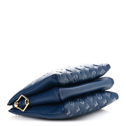 Louis Vuitton Lambskin Embossed Monogram Coussin PM Denim Blue 4 of 11