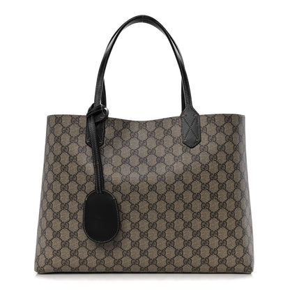 Gucci Calfskin GG Supreme Monogram Medium Reversible Tote Dark Brown 1 of 9