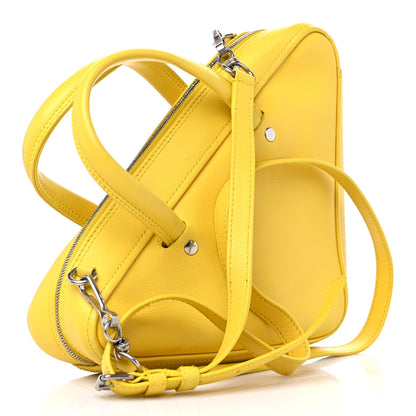 Balenciaga Shiny Day Calfskin Logo XS Triangle Duffle Jaune Black 2 of 12