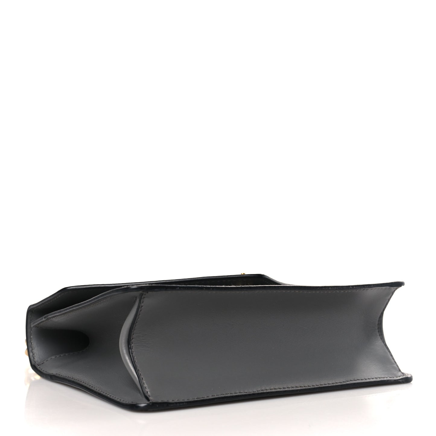 Saffiano Soft Calfskin Metal Triangle Logo Envelope Chain Shoulder Bag Marmo