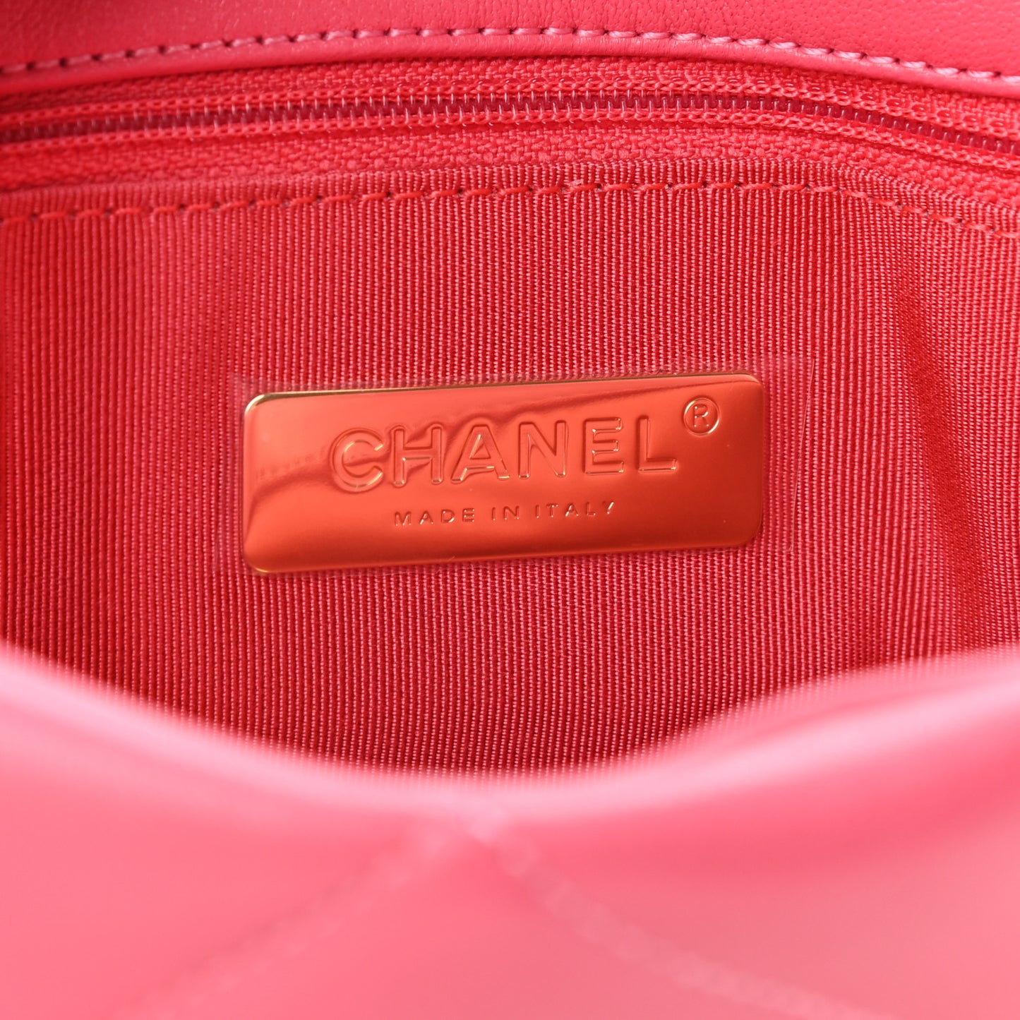 Goatskin Quilted Large Chanel 19 Flap Dark Pink