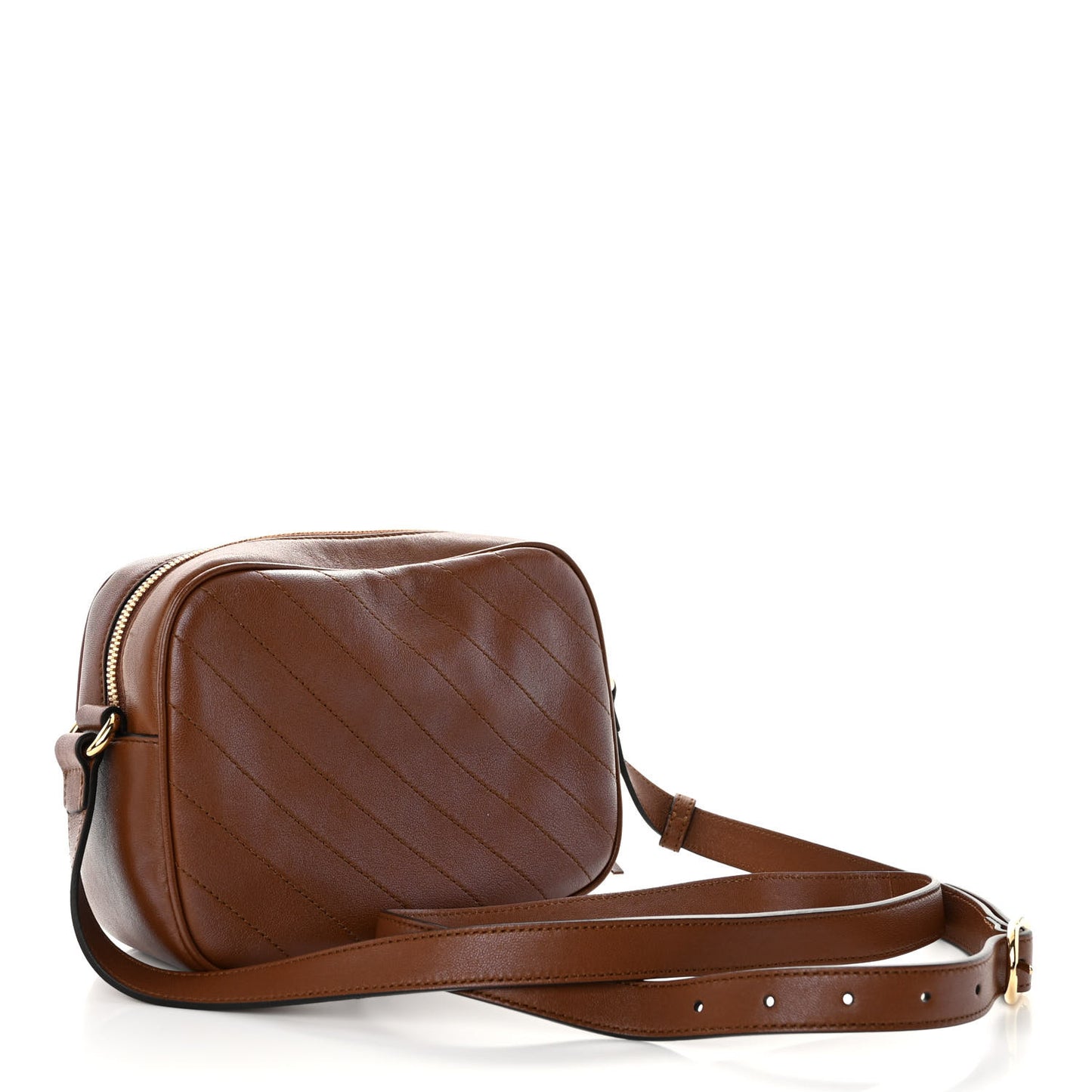 Sakai Be Green Calfskin Diagonal Stitched Small Blondie Shoulder Bag Cuir