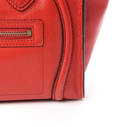 Celine Drummed Calfskin Micro Luggage Red 17 of 19