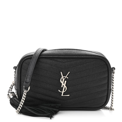 Saint Laurent Grain De Poudre Matelasse Monogram Mini Lou Camera Bag Black 1 of 11