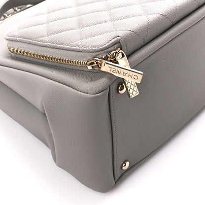 Chanel Caviar Quilted Small Business Affinity Shopping Bag Grey 12 of 13