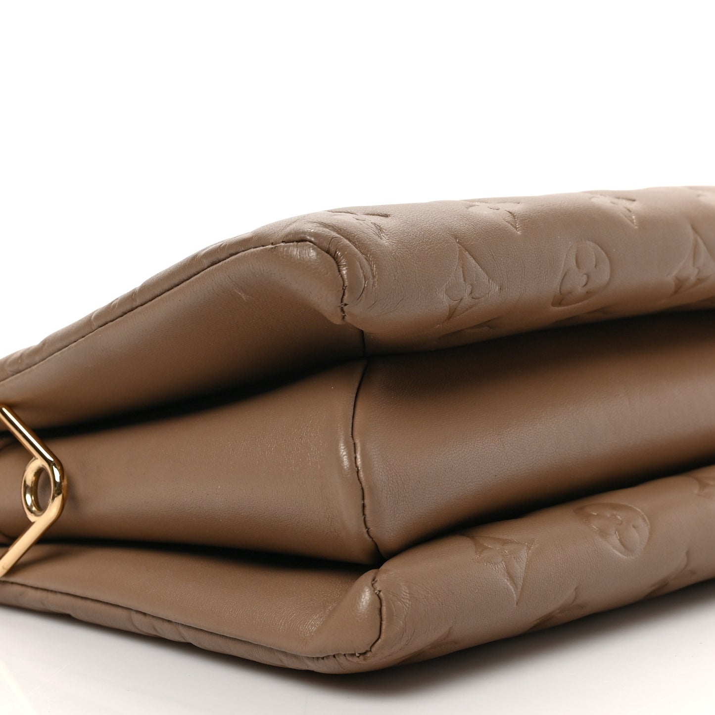 Lambskin Embossed Monogram Coussin PM Taupe