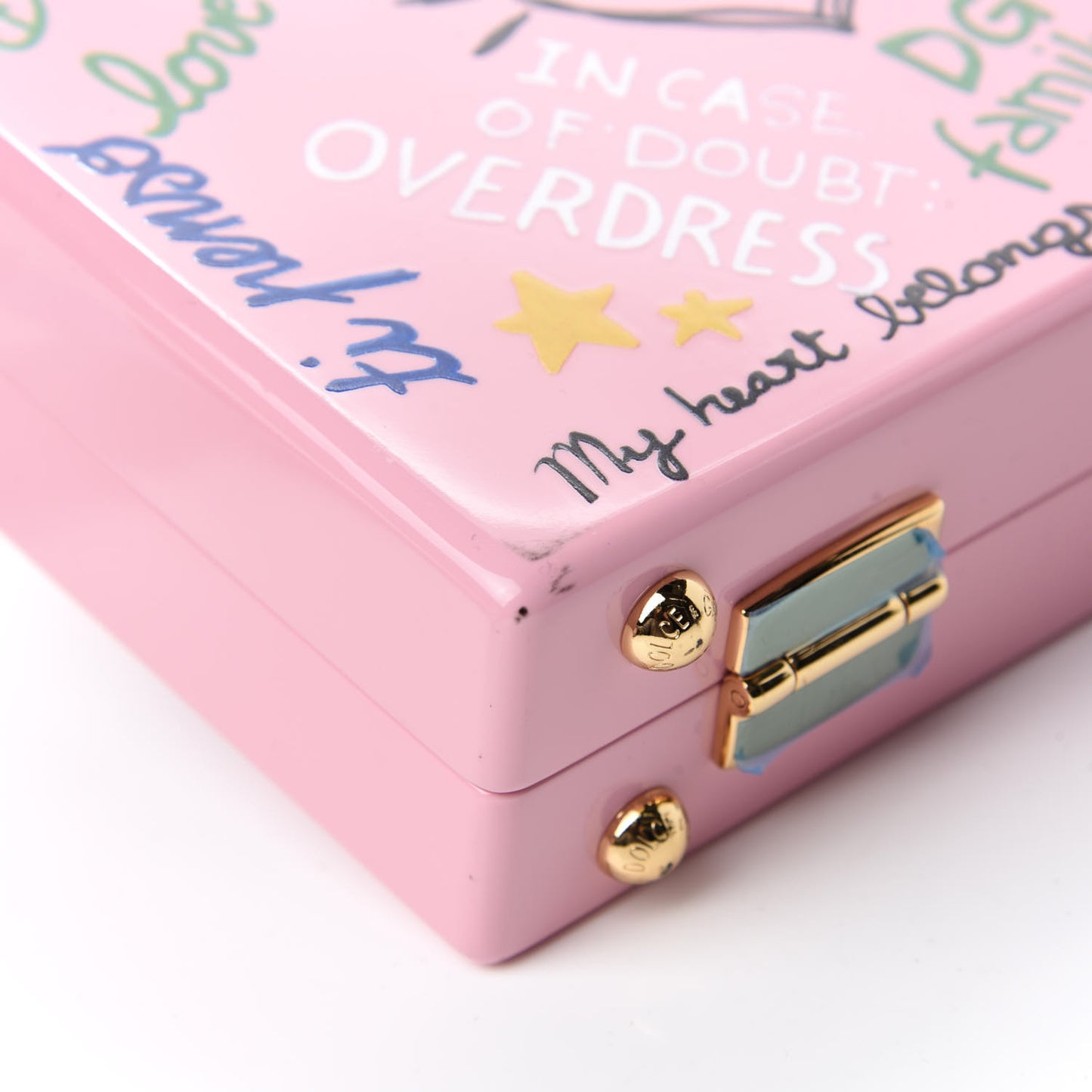 Acrylic Graffiti Printed Box Crossbody Bag Pink