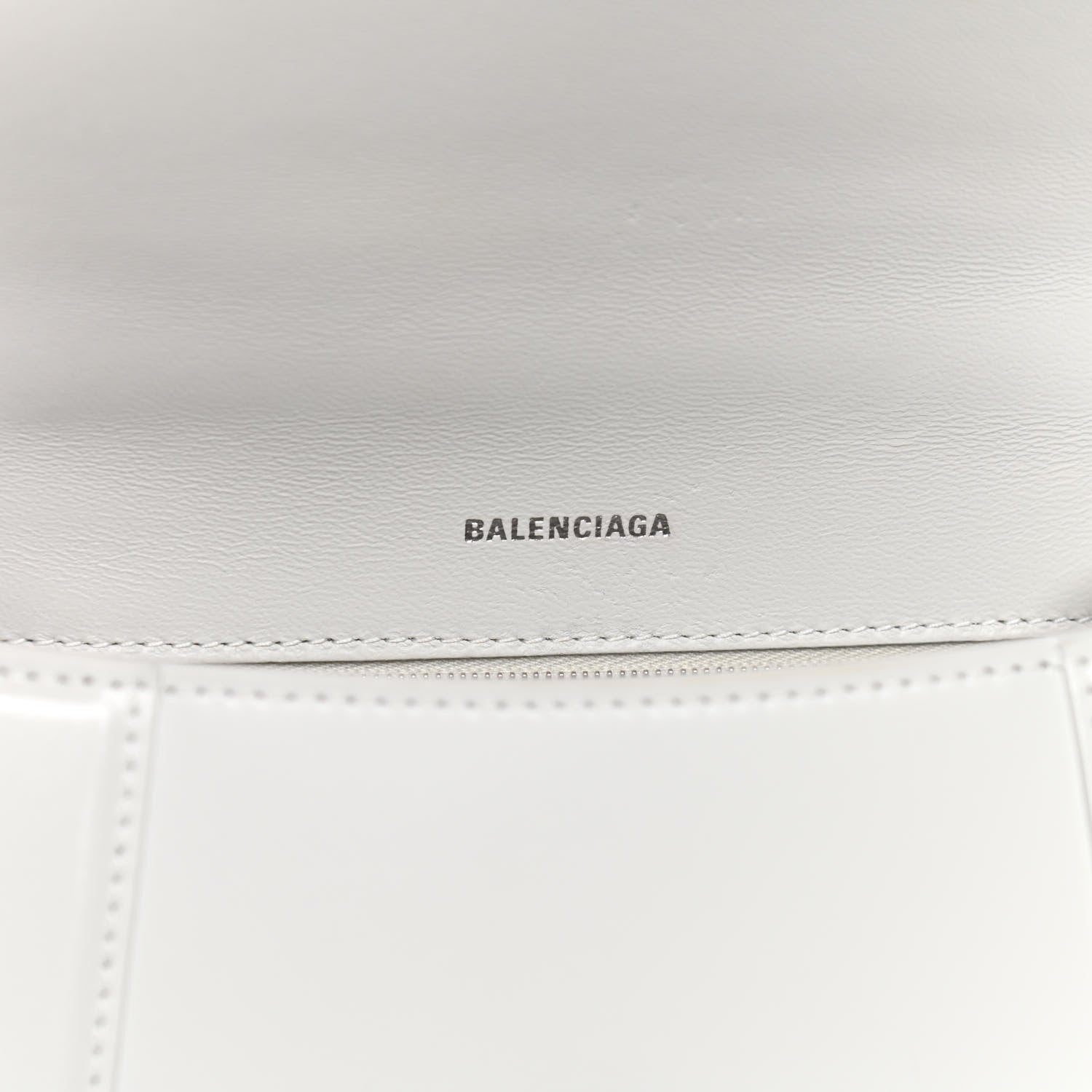 Balenciaga Shiny Box Calfskin Tonal B Small Hourglass Top Handle Bag White 7 of 12
