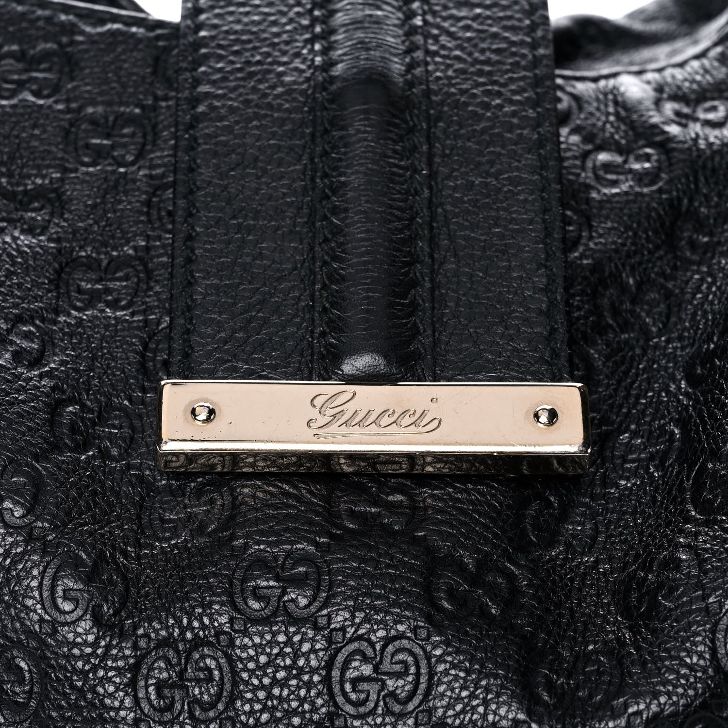 Gucci Guccissima Large New Ladies Web Hobo Black 8 of 14
