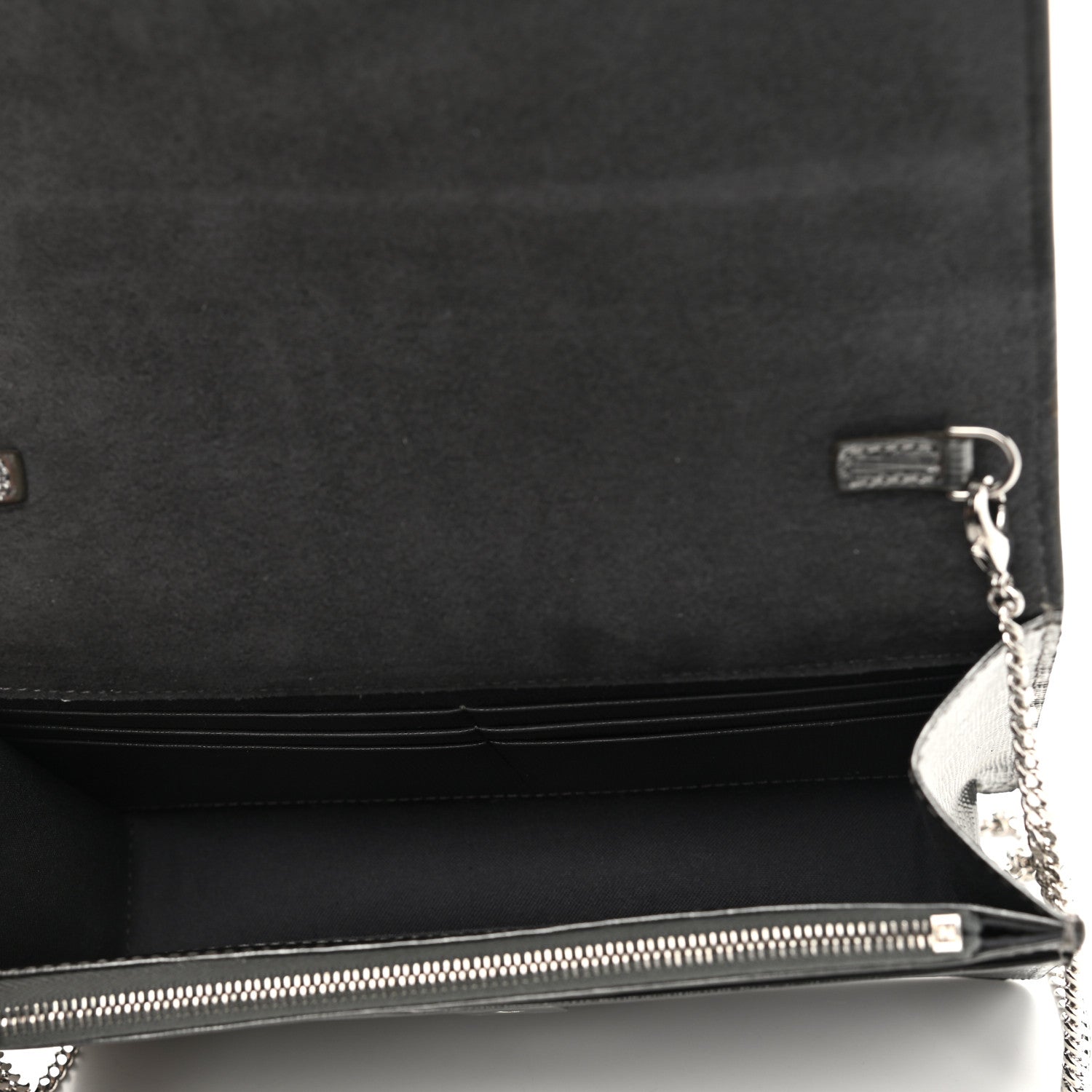 Fendi Vitello Mirror Elite Tube Wallet on Chain Graphite 5 of 12