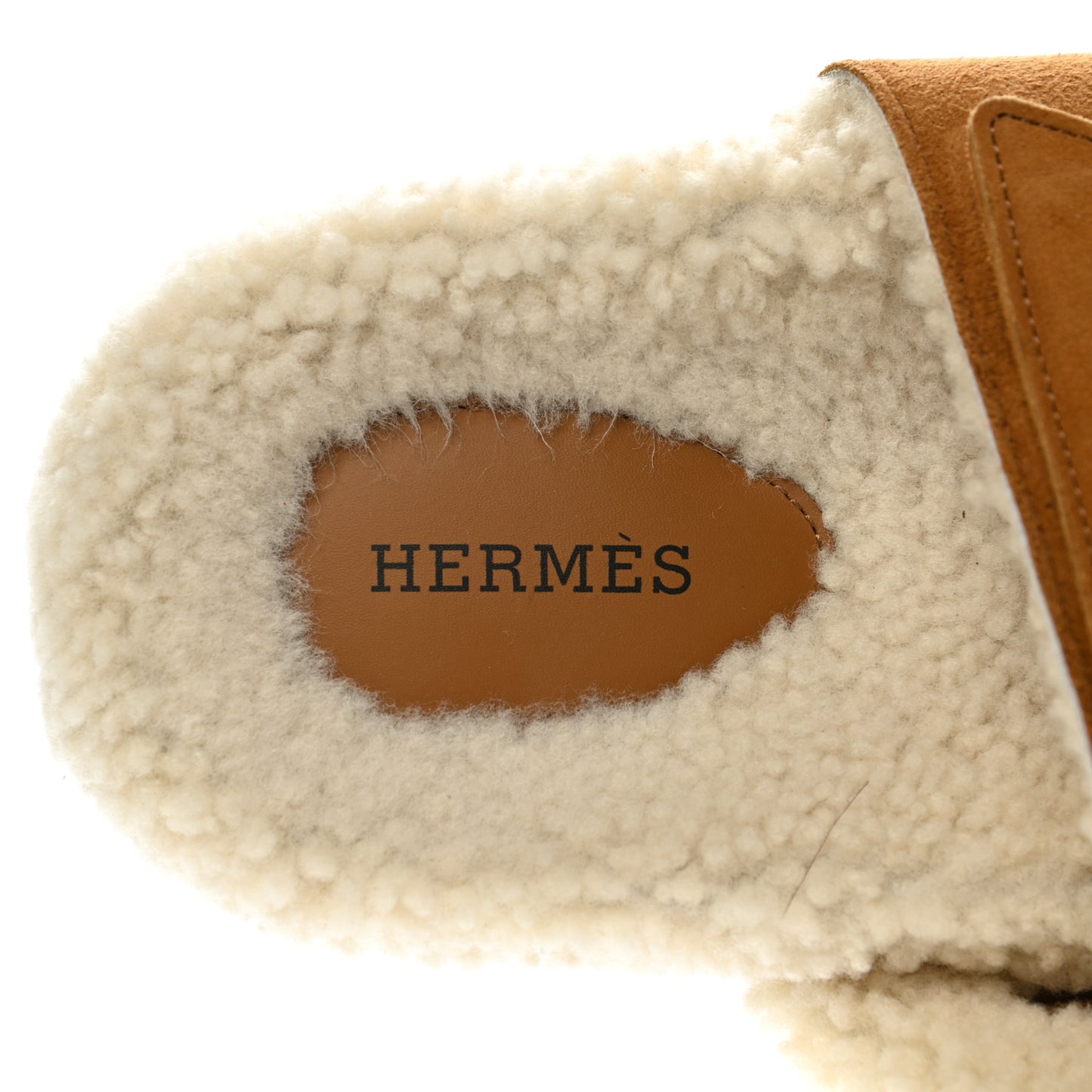 Suede Goatskin Woolskin Womens Chypre Sandals 39 Brun Fume Ecru