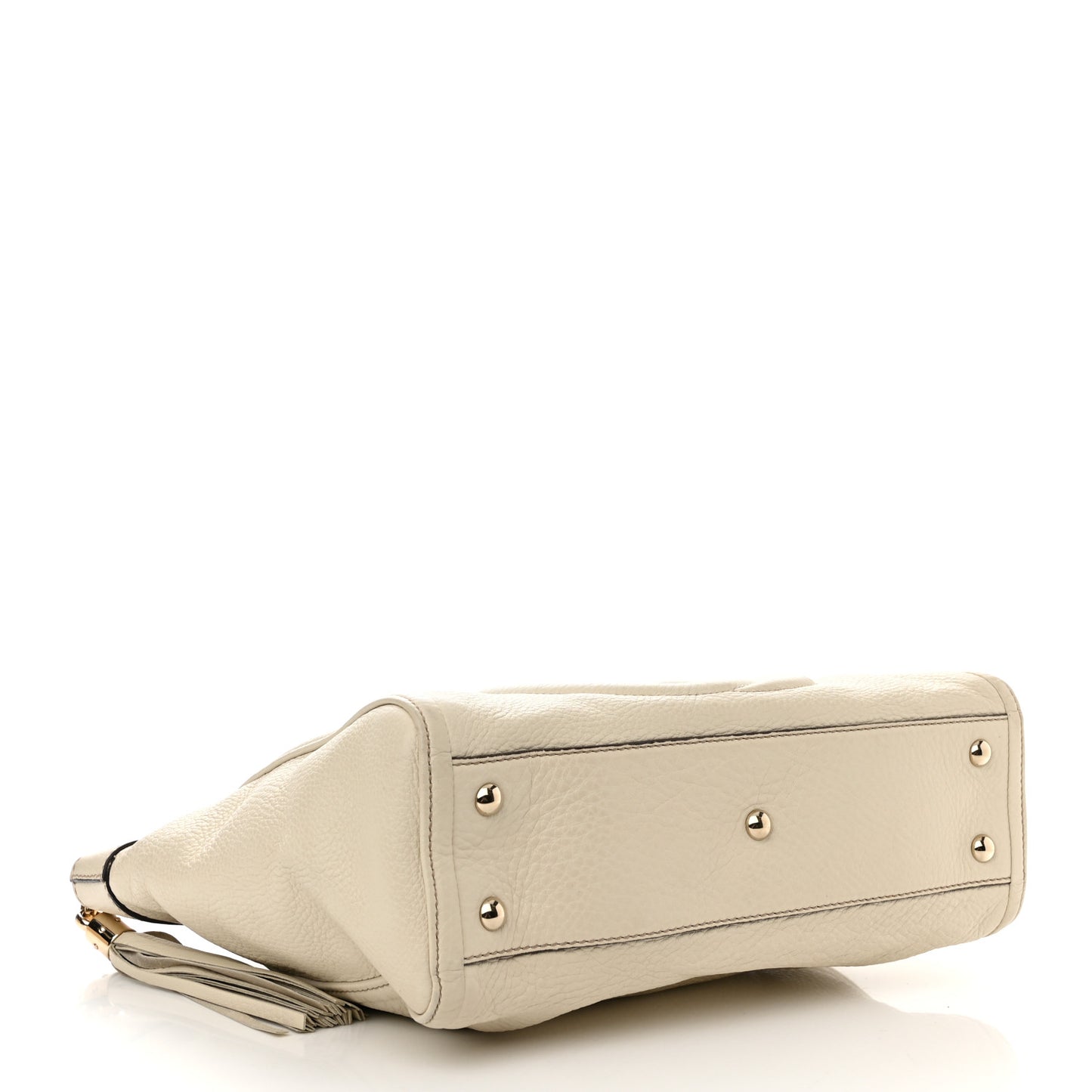 Pebbled Calfskin Small Soho Top Handle Bag Off White