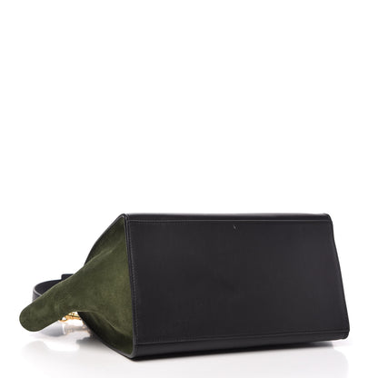 Celine Natural Calfskin Suede Medium Trapeze Black Olive 4 of 9
