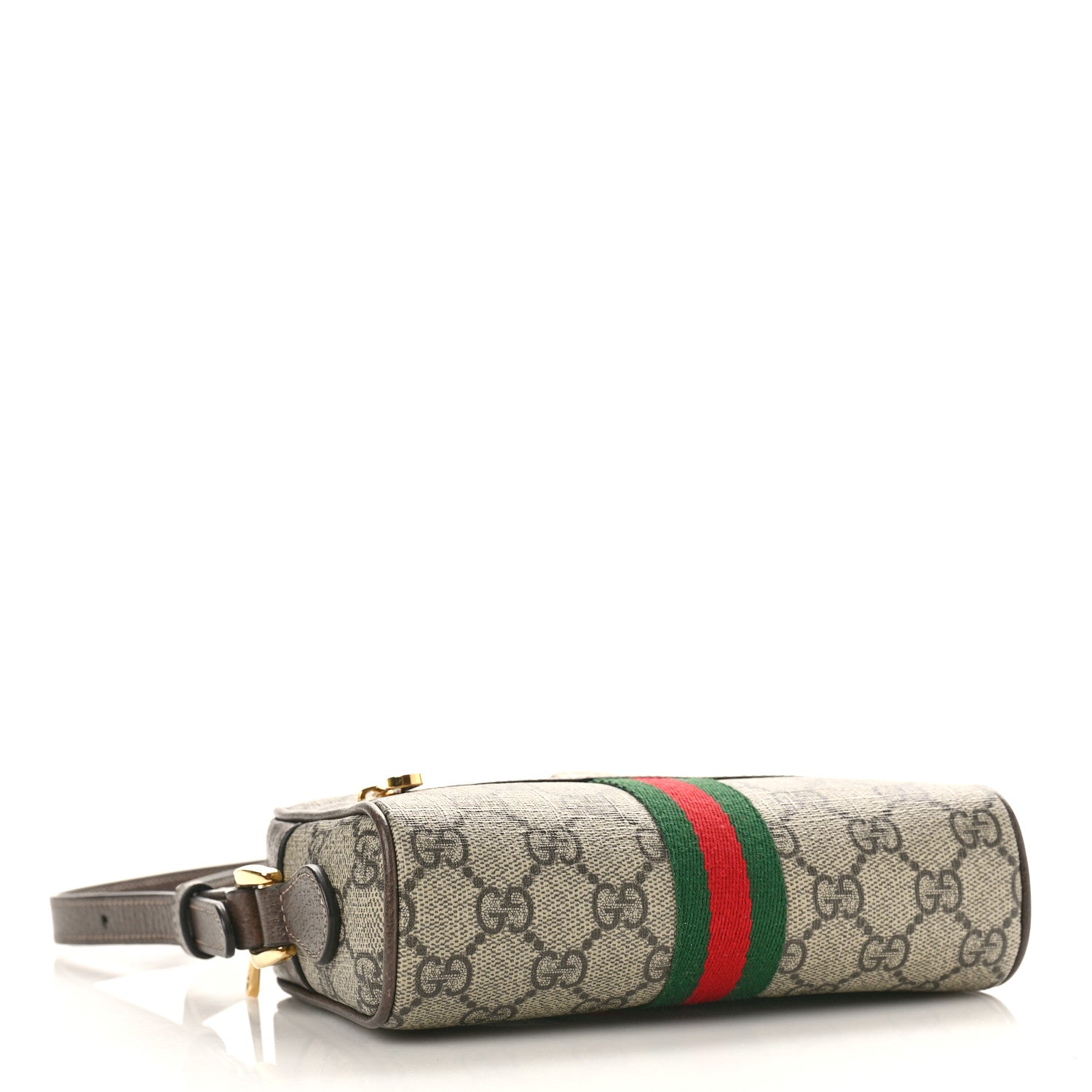 Gucci GG Supreme Monogram Web Mini Ophidia Shoulder Bag Brown 4 of 9