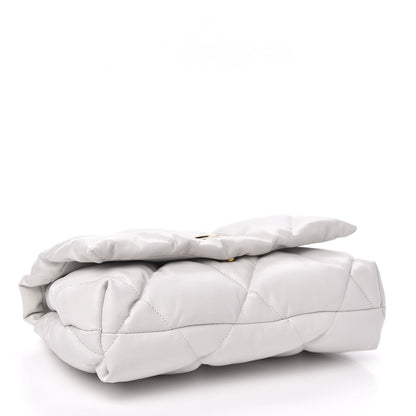 Balenciaga Nappa Calfskin Quilted Touch B Puffy Clutch White 4 of 9