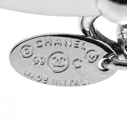 Chanel CC Heart Bag Charm White Silver 3 of 3