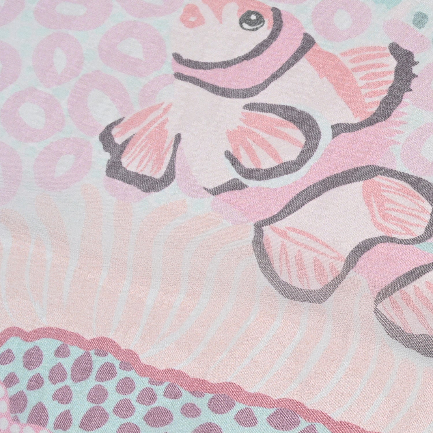 Hermes Silk Mousseline Under The Waves Shawl 140 Vert D Eau Vieux Rose Corail 4 of 7