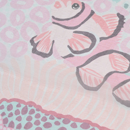 Hermes Silk Mousseline Under The Waves Shawl 140 Vert D Eau Vieux Rose Corail 4 of 7