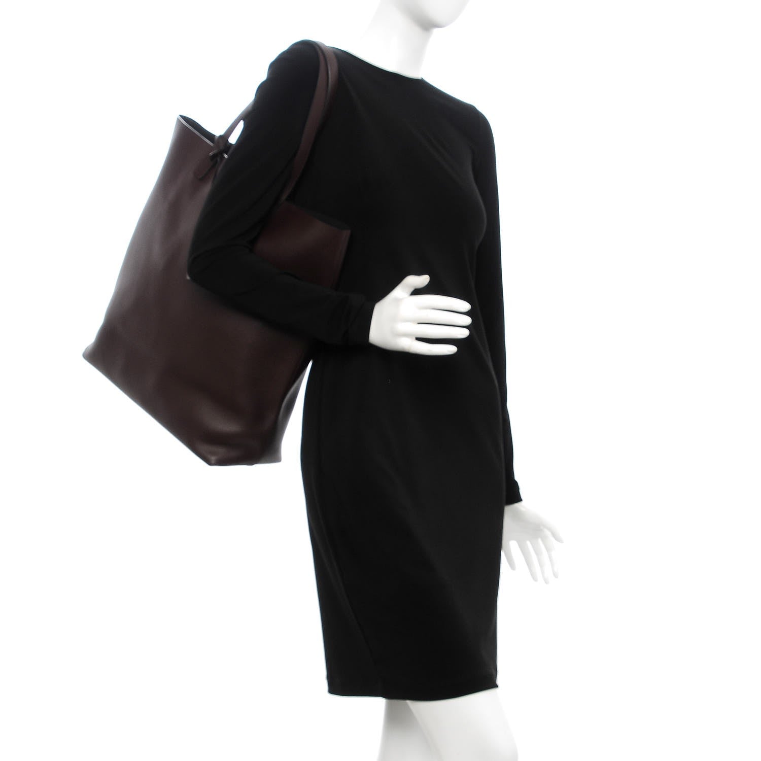 Saint Laurent Calfskin Medium Shopping Tote Bordeaux 2 of 8